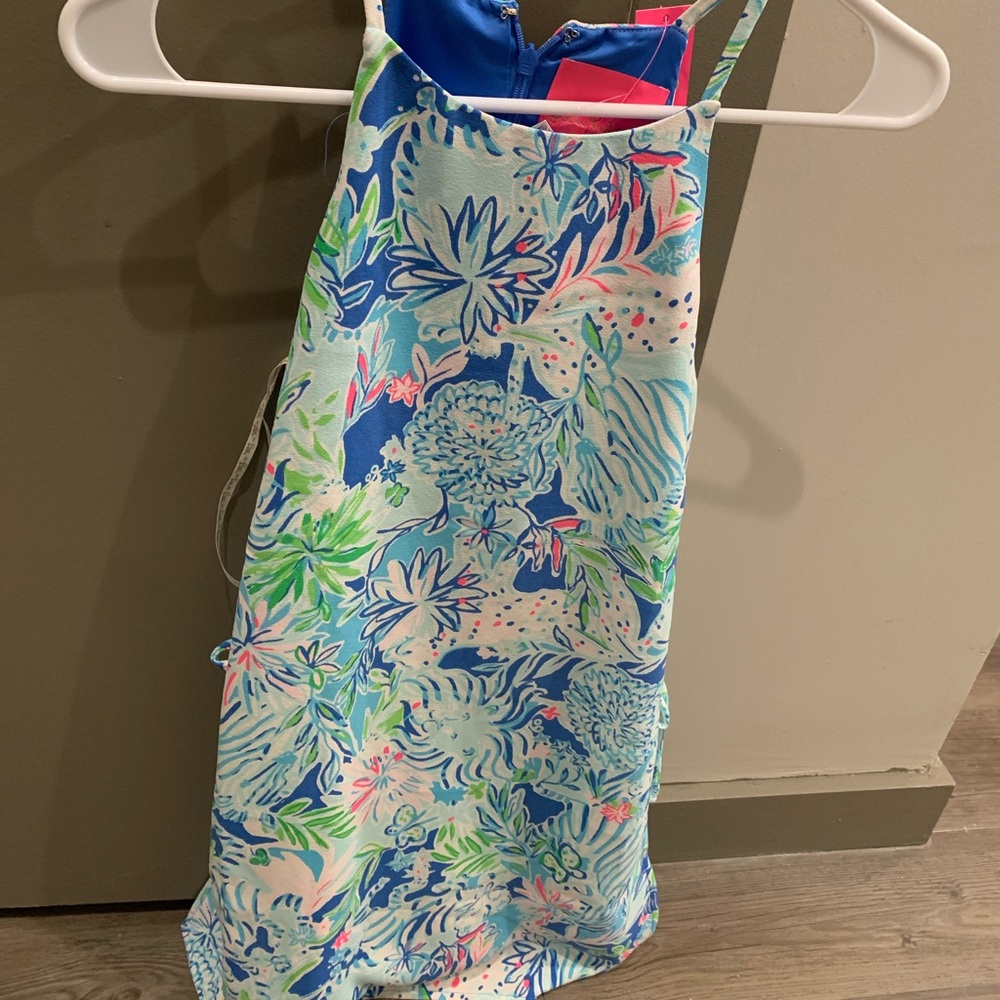 NWT LILLY PULITZER PEARL ROMPER COASTAL BLUE LION - Picture 5 of 12